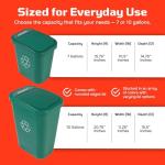 Sturdy Essentials City Box 7 Gallon Compost Bin with Lid for Residential, Business, and Commercial Recycling - NYC Compliant - Green