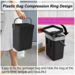 CXGFVRE Compost Bin Kitchen, for use on Countertops or Under Sinks, Hanging Trash Can with Lid, for Cupboard/Bathroom/Bedroom/Office/Camping, Mountable Indoor Compost Bucket(Black 0.8 Gallon/3L)