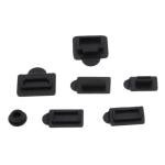 Onyehn Black Silicone Dust Plugs Set,USB HDM Interface Anti-dust Cover Dustproof Plug for PS5 Game Console Accessories Parts(7 Pack)