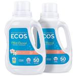 ECOS Laundry Detergent Liquid, 100 Loads - Dermatologist Tested Laundry Soap - Hypoallergenic, EPA Safer Choice Certified, Plant-Powered - Magnolia Lily, 50 Fl Oz (Pack of 2)
