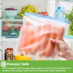 SPLF 12 Pack Dishwasher Safe Reusable Bags, Leakproof Reusable Freezer Bags, BPA Free Food Storage Bags for Lunch, Meal Prep, Marinate, Veggies, Travel - 2 Gallon 5 Sandwich 5 Snack