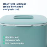 Blue Ginkgo Kitchen Compost Bin [2.6L / 0.69 GAL] – Filter-Free, Odor-Tight Countertop Food Waste Pail with Handles (Made in Korea, Green)