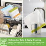 SPLF 12 Pack Dishwasher Safe Reusable Bags, Leakproof Reusable Freezer Bags, BPA Free Food Storage Bags for Lunch, Meal Prep, Marinate, Veggies, Travel - 2 Gallon 5 Sandwich 5 Snack