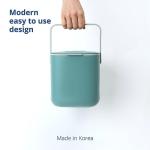 Blue Ginkgo Kitchen Compost Bin [2.6L / 0.69 GAL] – Filter-Free, Odor-Tight Countertop Food Waste Pail with Handles (Made in Korea, Green)