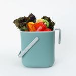 Blue Ginkgo Kitchen Compost Bin [2.6L / 0.69 GAL] – Filter-Free, Odor-Tight Countertop Food Waste Pail with Handles (Made in Korea, Green)