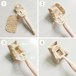 Natural Loofah Sponge with Handle, 5-Piece Replaceable Eco Sponges for Cleaning, Non-Scratch Scrubber for Dishwashing Cookware Pans, Kitchen Eco-Friendly Tools