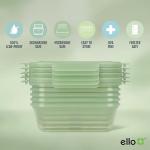 Ello Snap & Nest 10-Piece 4.5 Cup Plastic Meal Prep Set, Reusable Food Containers for Healthy Eating, Freezer, Dishwasher Safe, Sage