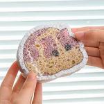 dish sponge eco friendly Dishwashing Sponge Wipe Compressed Wood Pulp Cotton Reusable for Kitchen Hanging Sponge Wipe Non Scratch Double Sided Tools Dishwashing Products (Color : Purple)