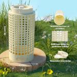 Underground Worm Farm, Garden Mini vermicomposting bin for use in Outdoor Gardening from Kitchen Food Waste, with Holes and lid, White (10.2x4.3x4.3IN)