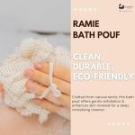 Eco Bath London Ramie Bath Puff - Soft Body Scrubber Bath Sponge for Women and Men, Plastic Free, Eco Friendly Shower Puff for Gentle Exfoliation and Smooth Skin