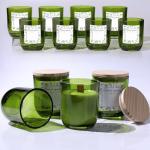 LETINE 12PCS Premium 8oz Green Glass Candle Jars with Lids - Bulk Empty Vessels for Candles, Eco-Friendly Candle Containers for Wedding Gifts & Candle Making Supplies, Ideal for Candle Business Owners