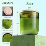 LETINE 12PCS Premium 8oz Green Glass Candle Jars with Lids - Bulk Empty Vessels for Candles, Eco-Friendly Candle Containers for Wedding Gifts & Candle Making Supplies, Ideal for Candle Business Owners