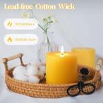 4 Pack Natural Beeswax Pillar Candles,100% Pure Beeswax Candle,200 Hours Long Burning Smokeless Organic Bees Wax for Home, Bee Pillar Candles Bulk for Relax, Emergency, Non-Toxic & Unscented