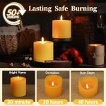 4 Pack Natural Beeswax Pillar Candles,100% Pure Beeswax Candle,200 Hours Long Burning Smokeless Organic Bees Wax for Home, Bee Pillar Candles Bulk for Relax, Emergency, Non-Toxic & Unscented