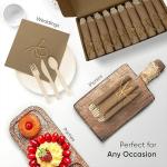 EcoPreps Premium Pre Rolled Napkin and Bamboo Cutlery Set with Brown Napkins (30 Pack, 120 PCS) 100% Biodegradable, Eco-Friendly, Disposable Wrapped Cutlery - Pre-Wrapped Bamboo Forks, Knives, Spoons