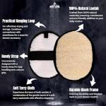Rugged Natural Shower Loofah for Men - Tough Eco-Friendly Exfoliating Body Scrubbers, Durable & Gentle Terry Towel Cloth pad for Manly Skin Care - Lufas, Luffa, Loofah, Loufas Sponges