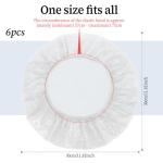 6 Pcs Chef Hat Unisex Elastic Kitchen Cooking Hat Adjustable Food Service Hair Nets Mesh Cap Reusable Washable Cooking Chef Cap(White)