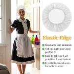 6 Pcs Chef Hat Unisex Elastic Kitchen Cooking Hat Adjustable Food Service Hair Nets Mesh Cap Reusable Washable Cooking Chef Cap(White)