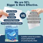 Laundry Detergent Sheets, Fresh Ocean Scent - 40 Loads | Plastic-Free, Eco Friendly Sheets | Pre-Measured, Liquidless for Deep Clean | Hypoallergenic, Travel Laundry Soap Strips