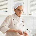 6 Pcs Chef Hat Unisex Elastic Kitchen Cooking Hat Adjustable Food Service Hair Nets Mesh Cap Reusable Washable Cooking Chef Cap(White)