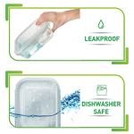 Prep Naturals Glass Meal Prep Containers - Oven, Microwave & Freezer Safe - Leakproof Airtight Glass Storage Containers with Lids - For Food Prep & Lunch - Pack of 5, 36 Oz, Square