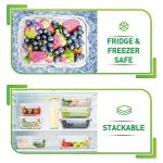 Prep Naturals Glass Meal Prep Containers - Oven, Microwave & Freezer Safe - Leakproof Airtight Glass Storage Containers with Lids - For Food Prep & Lunch - Pack of 5, 36 Oz, Square