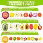 Anti-Oxidation Silicone Fruit and Vegetable Storage Saver and Holder | Fresh Pod, Set of 4 Reusable Fruit Storage Containers for fridge | Ideal for Avocado, Onion, Tomato, Apple, Fresh Stretch pods