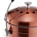 RED FACTOR Premium Compost Bin for Kitchen Countertop - Stainless Steel Food Waste Bucket with Innovative Dual Filter Technology - Includes Spare Filters (Matt Copper, 1.3 Gallon)