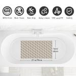 Elisstaence Shower Mat Non Slip Bathtub Mat, 27 x 16 Inch Eco-Friendly Soft Bath Mat for Tub Non Slip Shower Mats for Inside Shower with Suction Cups and Drain Holes, Easy to Clean Quick-Drying, Brown