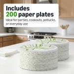Amazon Basics Everyday Paper Plates, 8.62 Inch, Disposable, 200 Count