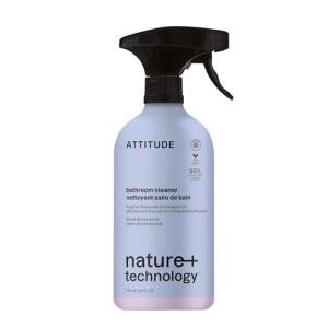 ATTITUDE Bathroom Cleaner Spray, Natural Origin Ingredients, EWG Verified, Eliminates Soap Scum, Limescale, Streak Free, Lemon & Rosewood, 26 Fl Oz