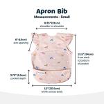 Tiny Twinkle Mess Proof Baby Bib for Girls | Waterproof Toddler Bib for Eating | Baby Apron for Feeding | Machine Washable | Perfect Shower Gift (Unicorn Confetti, 6–24M)