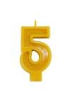 100% Pure Beeswax Number Birthday Candle – Natural, Hand-Poured, Non-Toxic – Eco-Friendly Cake Topper for Birthdays or Celebrations (#5)