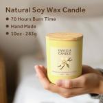 NORVENCE Vanilla Candle, Vanilla Scented Candles for Women, 10oz Soy Candles with Bamboo Lid for Home Scented, Birthday Gifts for Women and Men, Hand-Poured Candle for Relaxation, Home Decor
