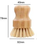 Wooden Dish Brush and Natural Loofah Sponge (2 inches) Sets, 3Pcs, Sisal Dish Brushes, Eco-Friendly Natural Dish Washing Brush for Dishwashing Cast Iron Pots Pans Skillet Vegetables Sink, Set of 3