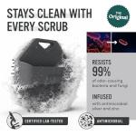 Sud Scrub® Antimicrobial Silicone Body Scrubber, Exfoliating Body Scrubber for Sensitive Skin, Eco Friendly Shower Scrubber for Body, Silicone Body Brush for Showering, Charcoal