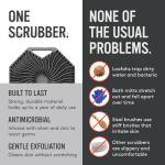 Sud Scrub® Antimicrobial Silicone Body Scrubber, Exfoliating Body Scrubber for Sensitive Skin, Eco Friendly Shower Scrubber for Body, Silicone Body Brush for Showering, Charcoal