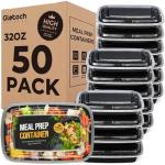 Eco-Friendly Meal Prep Containers - 50 Pack, 32oz