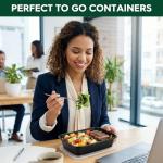 Eco-Friendly Meal Prep Containers - 50 Pack, 32oz