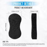 3 - Pack Large Sponge, Kitchen Sponges, Handy Sponges, Cellulose Sponges, Dish Washing Sponge, Natural Sponge, Car Washing Sponge, Eco Friendly Sponge (7.68 x 3.74 x 1.38 Inch), Black