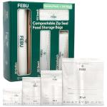 FEBU Compostable Food Storage Bags Variety Pack, 260 Count | Compostable & Biodegradable | PFAS & BPA Free, Non-Plastic | Drawer Organizer Box | 90 Snack, 90 Sandwich, 50 Quart, 30 Gallon