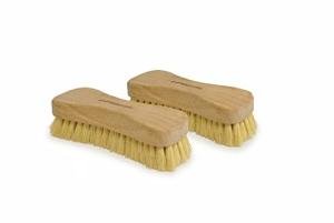 All-Natural Wooden Scrub Brush Set | Eco-Friendly Cleaning Brush Set with Tampico Bristles | Floor Scrub Brush & Shower Scrubber for Bathroom, Tub, Kitchen & Carpet | Sustainable Set – Pack of 2