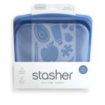 Stasher Silicone Reusable Storage Bag, Sandwich Bag, Reusable Freezer Bag, Microwave, Dishwasher, Oven Safe, Sous Vide,Lunch Container, Eco Friendly, Leak-free, Food Storage Bag, 28 oz, Deep Ocean