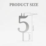 Eco-Friendly Reusable Number Candle Holder Set, Silver Stainless Steel Adjustable Birthday Candle Holder, Party and Anniversary/Birthday Accessory, Numbers 0-9 (2 Sets)