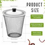 MorningRo 4 Pcs Inground Worm Composter with Lids 9.1 x 9.1 x 5.9 Inch Farm Worm Compost Bin Outdoor for Recycling Kitchen Food Waste to Raised Garden Beds