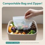 FEBU Compostable Food Storage Bags Variety Pack, 260 Count | Compostable & Biodegradable | PFAS & BPA Free, Non-Plastic | Drawer Organizer Box | 90 Snack, 90 Sandwich, 50 Quart, 30 Gallon