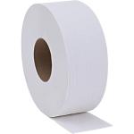 Genuine Joe Jumbo Roll Bath Tissue - 2-Ply White Toilet Paper, 3.3" x 650' per Roll, 12 Count Bulk Pack, Recycled Fiber, Commercial Grade for Dispensers