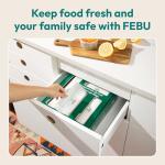 FEBU Compostable Food Storage Bags Variety Pack, 260 Count | Compostable & Biodegradable | PFAS & BPA Free, Non-Plastic | Drawer Organizer Box | 90 Snack, 90 Sandwich, 50 Quart, 30 Gallon