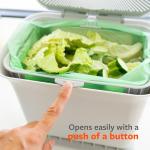 Full Circle Fresh Air Kitchen Compost Bin – Odor-Reducing Countertop Compost Container with Patented Airflow Design, Includes Compostable Bags, Easy to Clean, 1.5 Gallon, Gray