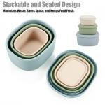 PandaEar 3 Pack Silicone Food Storage Containers with Lids, Reusable Nesting Lunch Bento Box Set, BPA Free, Leakproof, Dishwasher Microwave Freezer Safe (6.7oz, 10oz, 20oz)